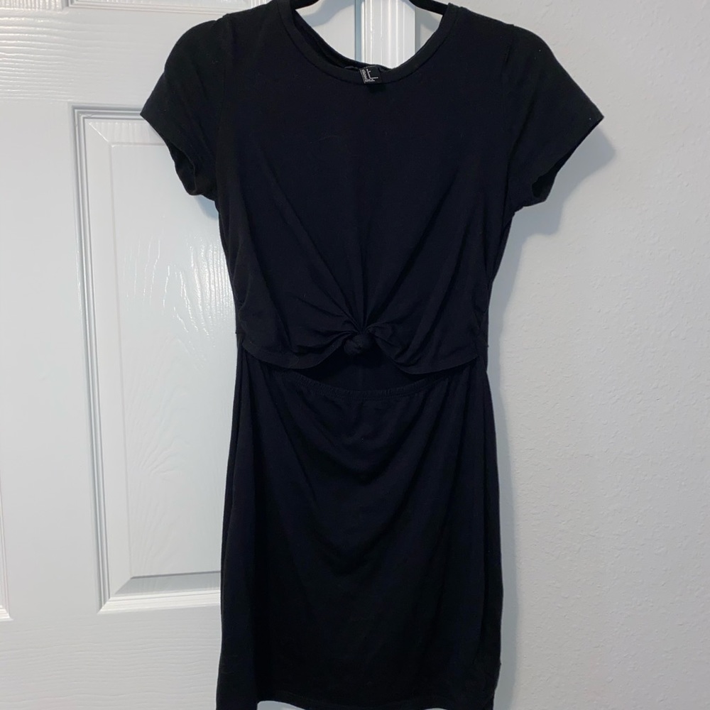 Knotted Front Cut-out Mini Dress